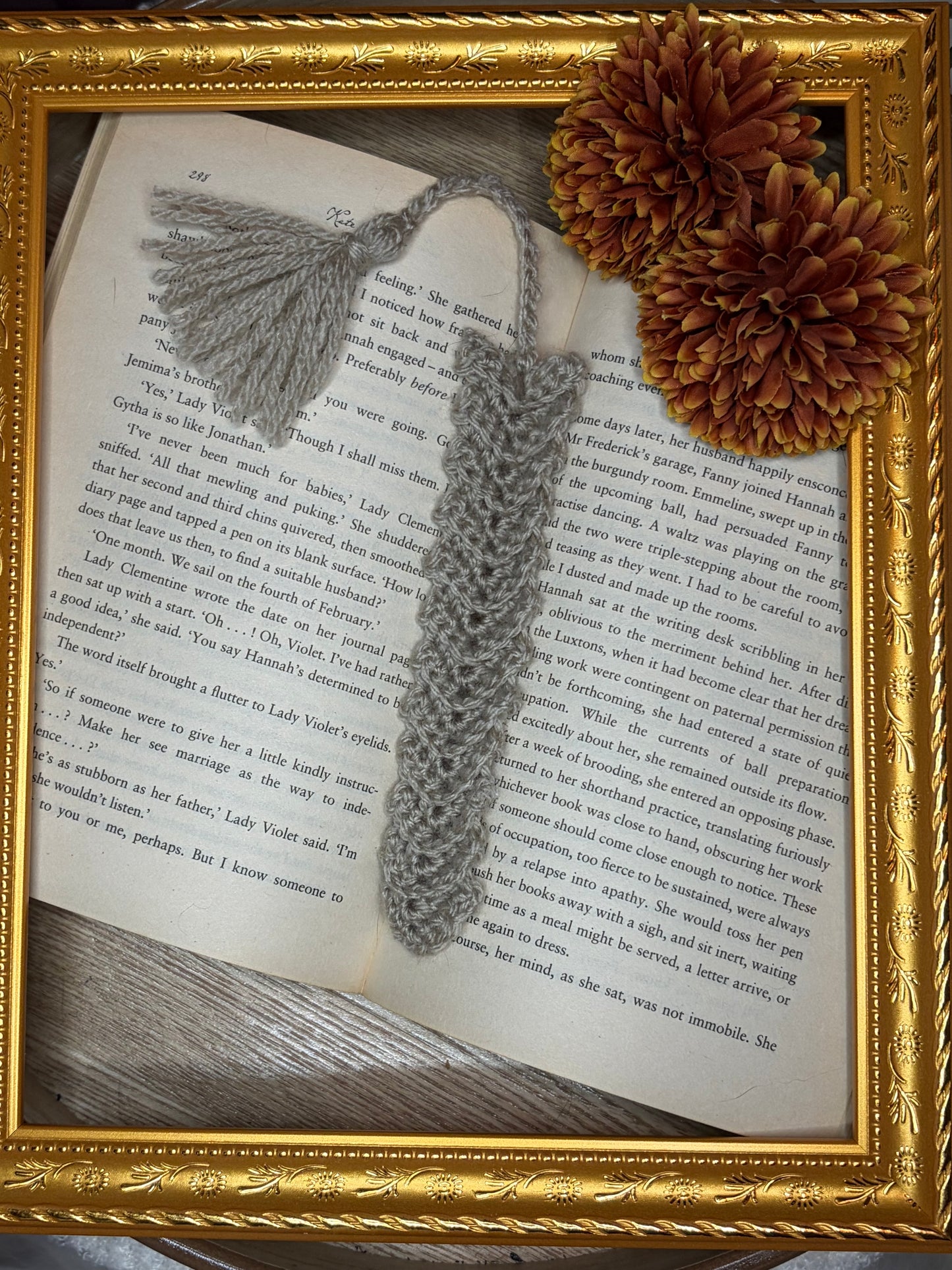 Cream Crotched Bookmark